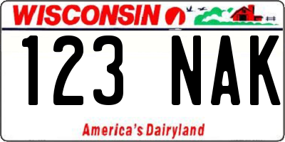 WI license plate 123NAK