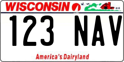 WI license plate 123NAV