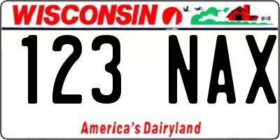 WI license plate 123NAX