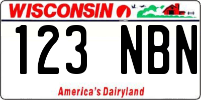 WI license plate 123NBN