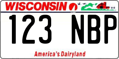 WI license plate 123NBP