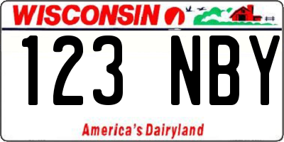 WI license plate 123NBY