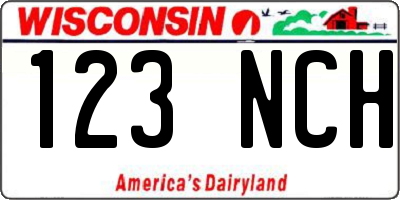 WI license plate 123NCH