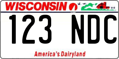 WI license plate 123NDC