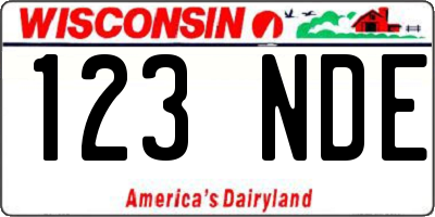 WI license plate 123NDE