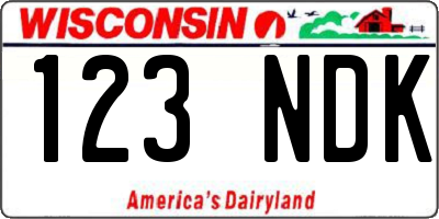 WI license plate 123NDK