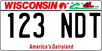 WI license plate 123NDT