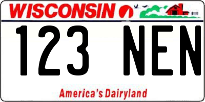 WI license plate 123NEN
