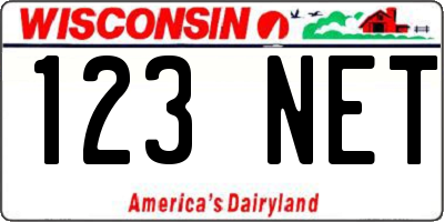 WI license plate 123NET