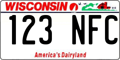 WI license plate 123NFC