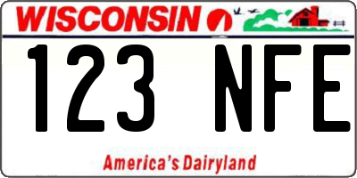 WI license plate 123NFE