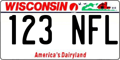 WI license plate 123NFL
