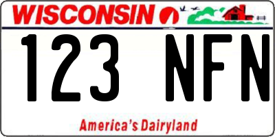 WI license plate 123NFN