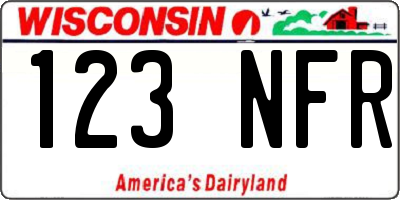 WI license plate 123NFR