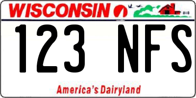 WI license plate 123NFS