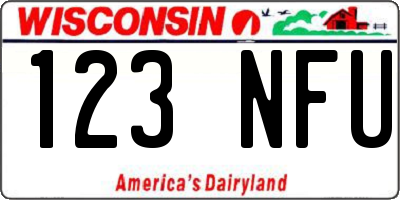 WI license plate 123NFU