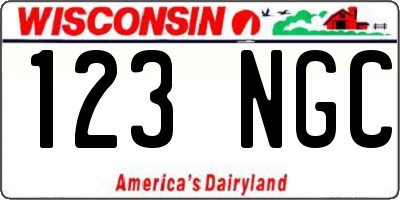 WI license plate 123NGC