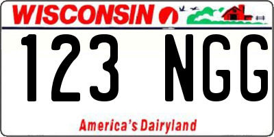 WI license plate 123NGG