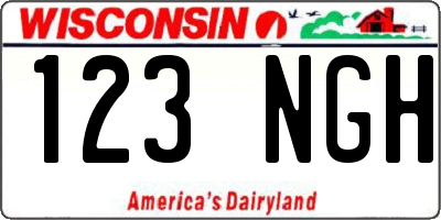WI license plate 123NGH