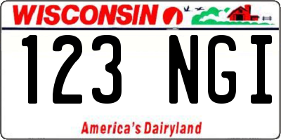 WI license plate 123NGI