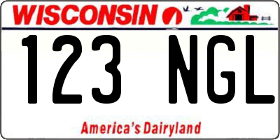 WI license plate 123NGL