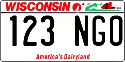 WI license plate 123NGO
