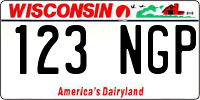 WI license plate 123NGP
