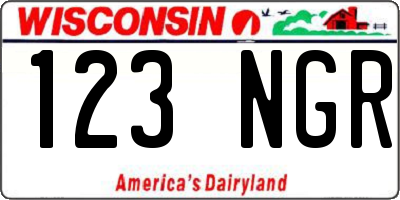 WI license plate 123NGR