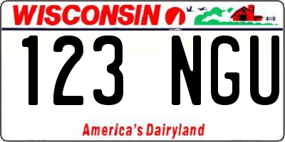 WI license plate 123NGU