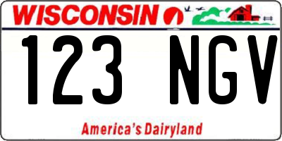 WI license plate 123NGV