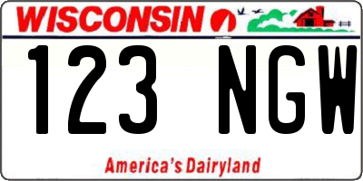 WI license plate 123NGW