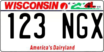 WI license plate 123NGX