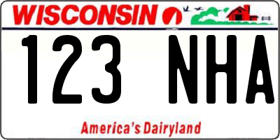 WI license plate 123NHA