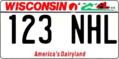 WI license plate 123NHL