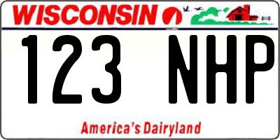 WI license plate 123NHP