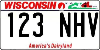 WI license plate 123NHV