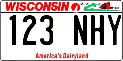 WI license plate 123NHY