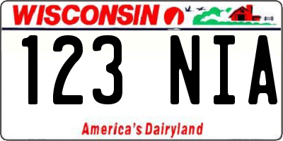 WI license plate 123NIA