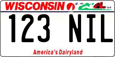 WI license plate 123NIL