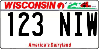 WI license plate 123NIW