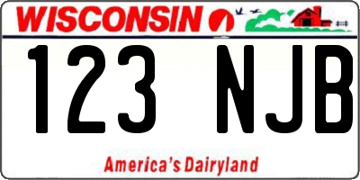 WI license plate 123NJB