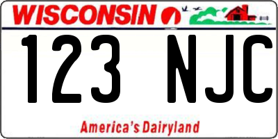 WI license plate 123NJC