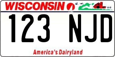 WI license plate 123NJD