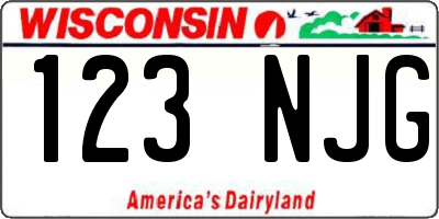WI license plate 123NJG