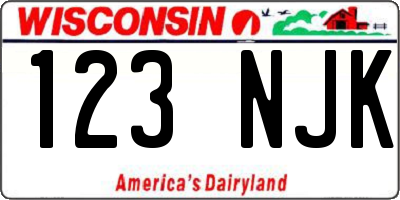 WI license plate 123NJK
