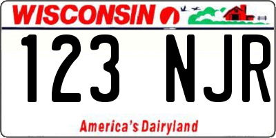 WI license plate 123NJR