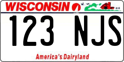 WI license plate 123NJS