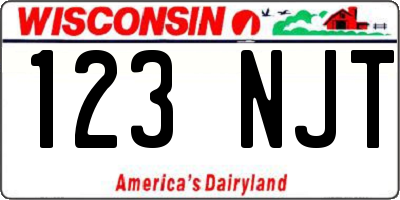 WI license plate 123NJT