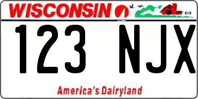 WI license plate 123NJX