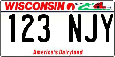 WI license plate 123NJY